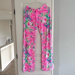 Lilly Pulitzer Pajama Pant Swirly Pink Fishy Print